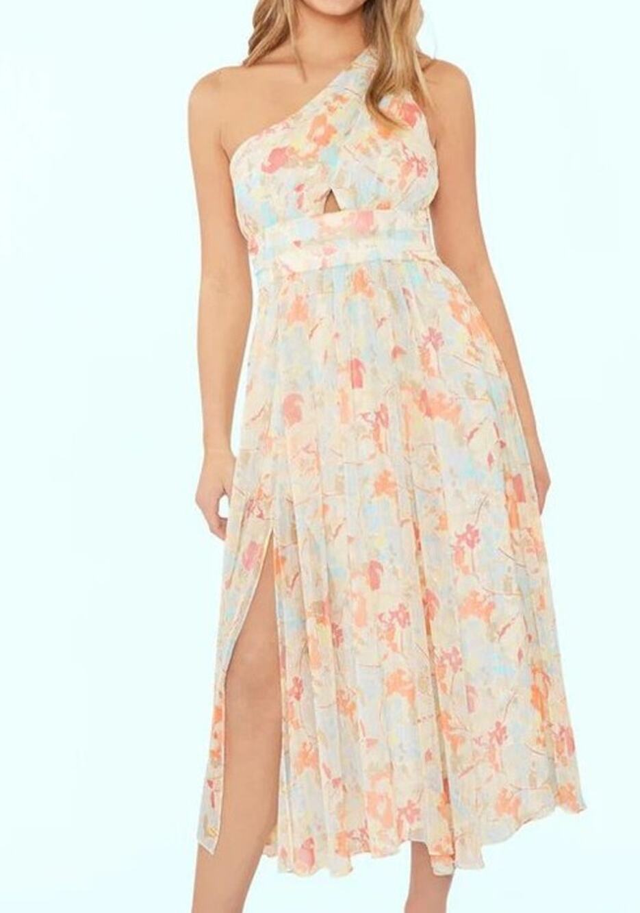 New ~ LIKELY ~ ANTHROPOLOGIE Sara One Shoulder Sleeveless Floral Dress Size 6